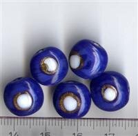 Glasperlen Scheiben Blau
