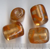 Glasperlen Orange mit Muster