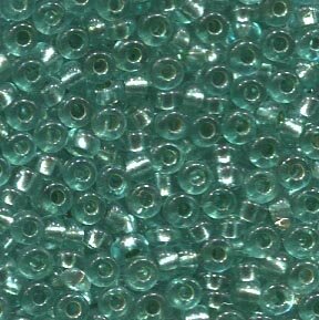 2,6mm Rocailles Türkisgrün mit Silbereinzug