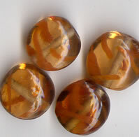 Glasperlen Orange mit Muster