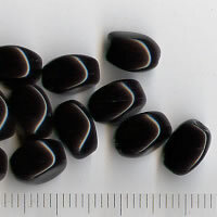Glasperlen Opak Schwarz