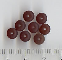 Glasperlen Scheibchen Dunkelrot Matt