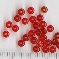 Glasperlen Rot Linsen