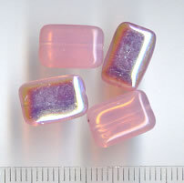 Glasperlen Rechteck Rosa