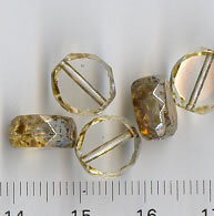 10mm Glasperlen Rondell Facettiert  Hell Topaz