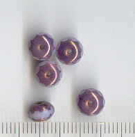 7mm Glasperlen Rondel  Facettiert Lila