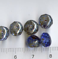 8mm Glasperlen Rondell Facettiert Blau