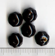 9mm Glasperlen Facetiert Opak Schwarz
