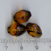 Facettiert Oval Braun-Schwarz