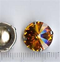 14mm Swarovski Rivoli gefasst Topaz