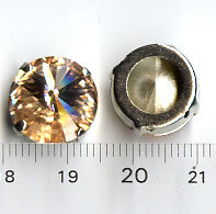 14mm Swarovski Rivoli gefasst Light Peach