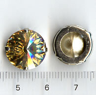14mm Swarovski Rivoli gefasst Golden Shadow