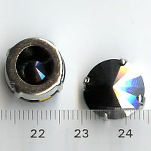 14mm Swarovski Rivoli gefasst Hematite