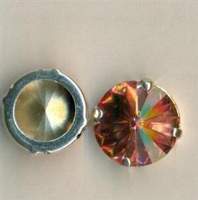 14mm Swarovski Rivoli gefasst Rose Peach