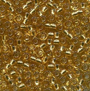 2,2mm Rocailles Hellgold mit Silbereinzug 17020