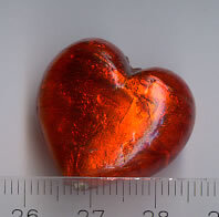 Muranoglas Herz Rot