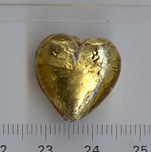 Muranoglas Herz Gold