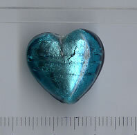 Muranoglas Herz Blaugrün