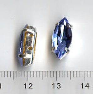 Light Sapphire Crystalglas  15 x 7mm