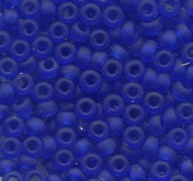 2,6mm Rocailles Matt Royalblau Transparent 30080