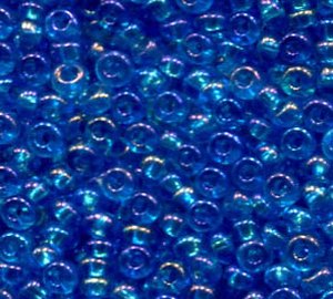 2,6mm Rocailles Blau Transparent Rainbow 61150