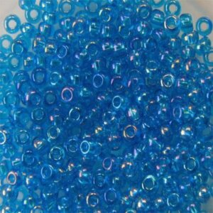2,6mm Rocailles Transparent Türkisblau Rainbow 61150