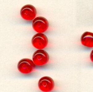 Glasperlen Transparent Rot