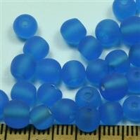 Glasperlen Blau Matt