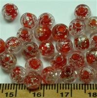 Glasperlen Rot transparent