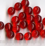 Glasperlen Transparen Rot