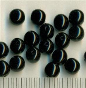 Glasperlen Opak Schwarz