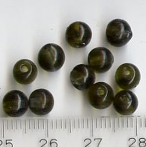 6mm Glasperlen Olivegrün meliert