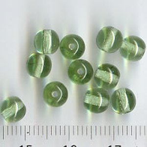 6mm Glasperlen Grün Transparent