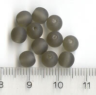 6mm Glasperlen Dunklegrau Matt