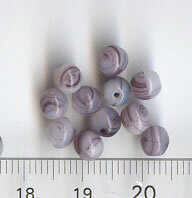 5mm Glasperlen Violet-Weiß Meliert