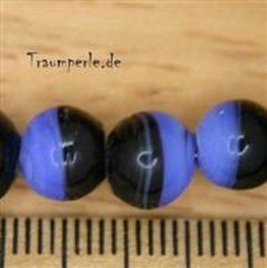 7mm Glasperlen Blau-Schwarz
