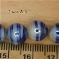 Glasperle Beige-Blau