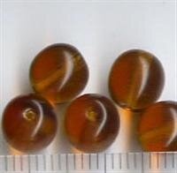 8mm Glasperlen Braun Transparent