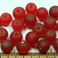 Glasperlen Rot Matt