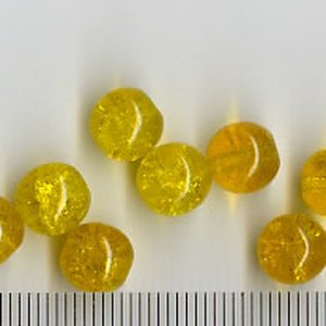 8mm Glasperlen Transparent Gelborange inside Cracket