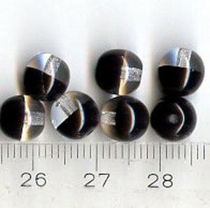 7mm Glasperlen Schwarz-Klar