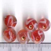 Glasperlen Rot