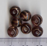 8mm Glasperlen Violet mit Muster