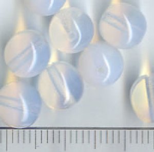 8mm Glasperlen Opal- Wei