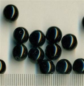 8mm Glasperlen Opak Schwarz