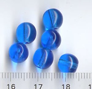 7mm Glasperlen Blau Transparent