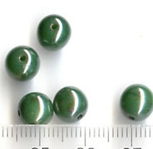 8mm Glasperlen Opak Grün Lüsternd