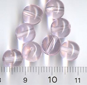 7mm Glasperlen Rosa Transparent