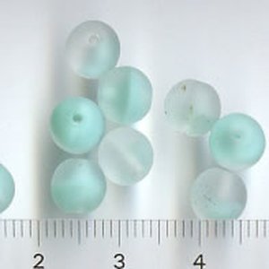 7mm Glasperlen Türkisgrün-Klar