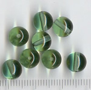 7mm Glasperlen Grün Transparent